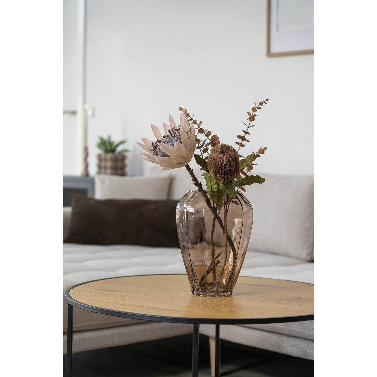 Vaso Decorativo Cactus, Marrone, Vetro, 22x22x29 cm, Seven Design