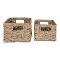 Set di 2 Cesti Portaoggetti Venoso, Marrone,  	Erba Marina, 35x24x18 cm, Seven Design