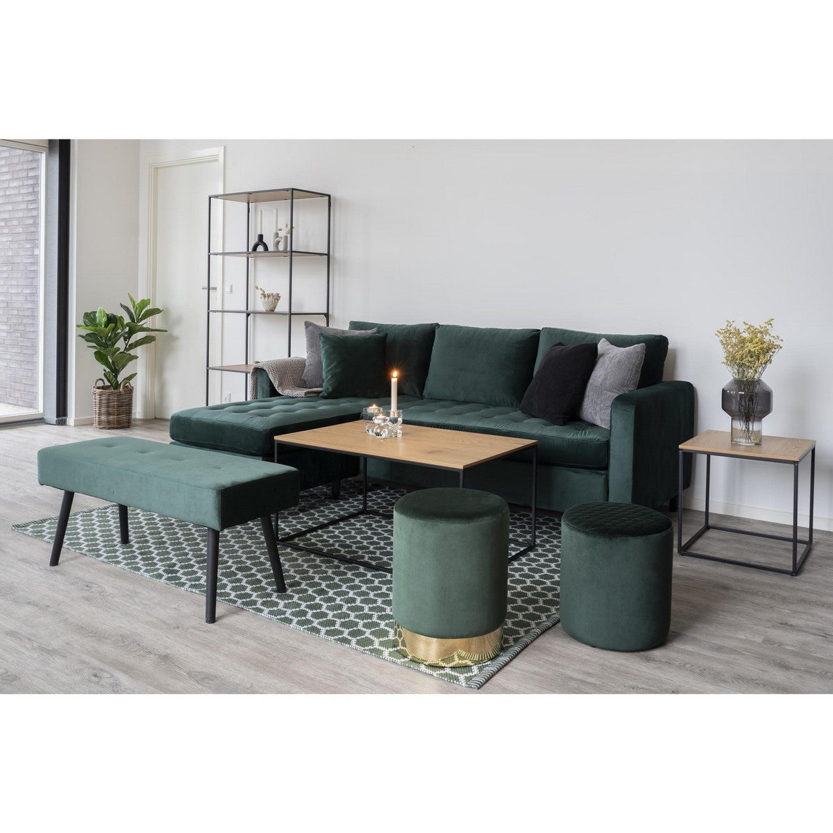 Tavolino Vita, Marrone, Metallo, 60x90x45 cm, Seven Design