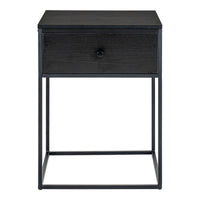 Comodino Vita, Nero, MDF, 40x40x55 cm, Seven Design