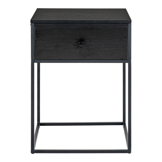 Comodino Vita, Nero, MDF, 40x40x55 cm, Seven Design