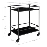 Carrello Vita, Nero, Metallo, 68x40x79 cm, Seven Design