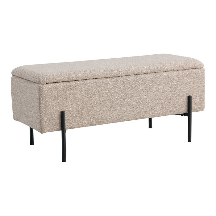 Panca con Portaoggetti Watford, Beige, Poliestere, 36,5x95x42 cm, Seven Design