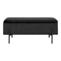 Panca con Portaoggetti Watford, Nero, Poliestere, 36,5x95x46 cm, Seven Design