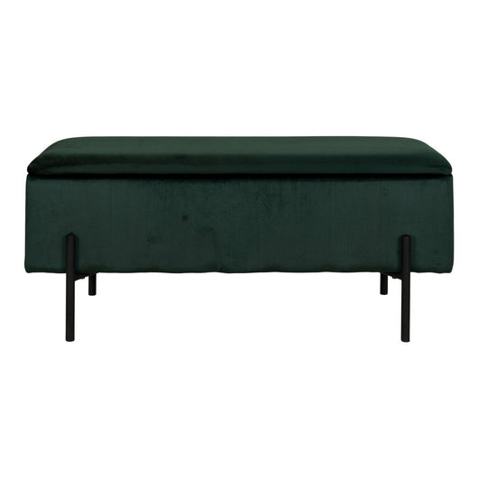 Panca con Portaoggetti Watford, Verde, Poliestere, 36,5x95x46 cm, Seven Design