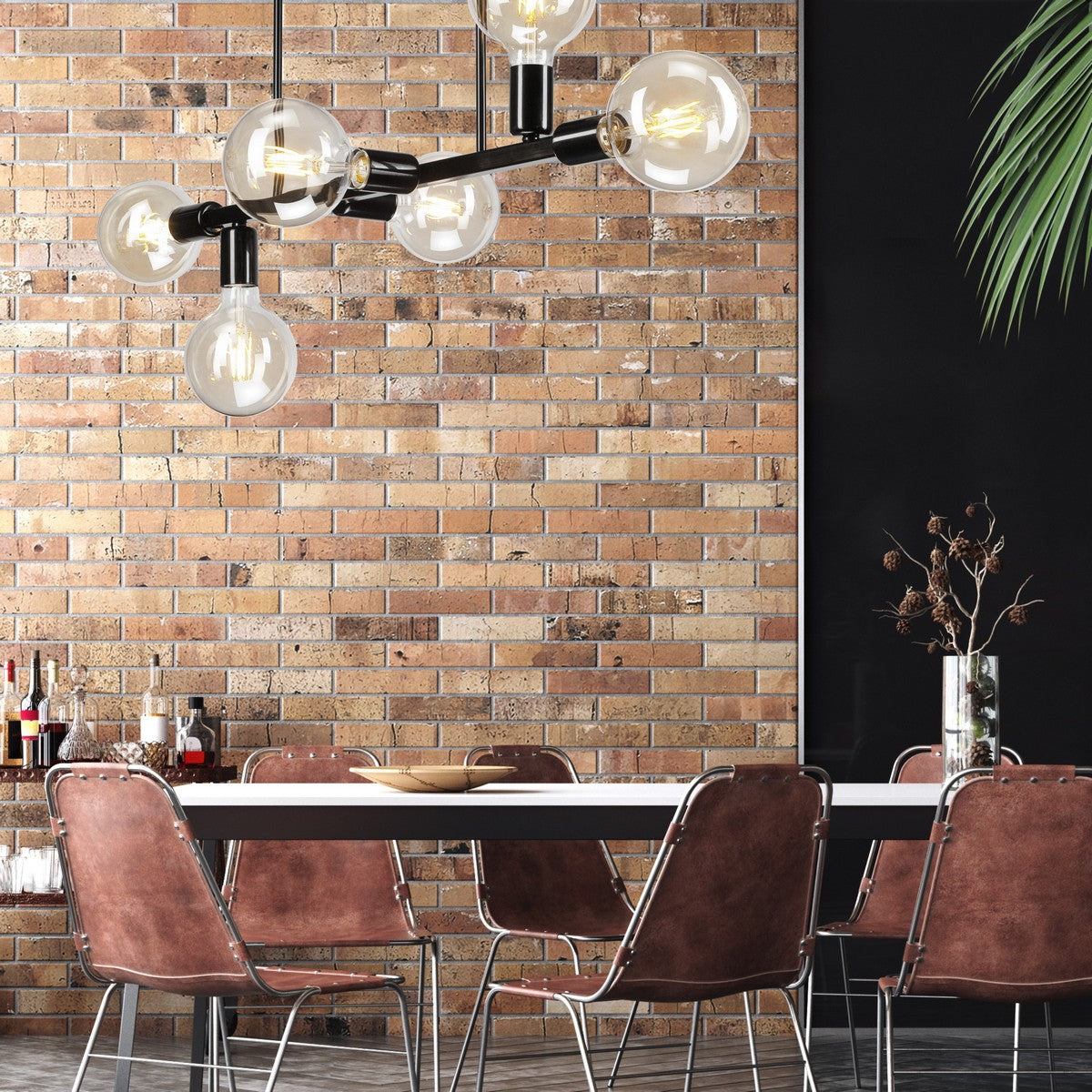 Lampada a Soffitto Astrid, Nero, Acciaio, 73x39x39 cm, Seven Design