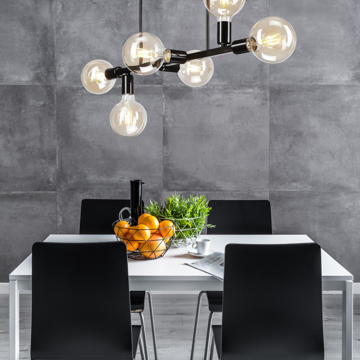 Lampada a Soffitto Astrid, Nero, Acciaio, 73x39x39 cm, Seven Design