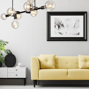 Lampada a Sospensione Astrid, Nero, Acciaio, 93x39x39 cm, Seven Design