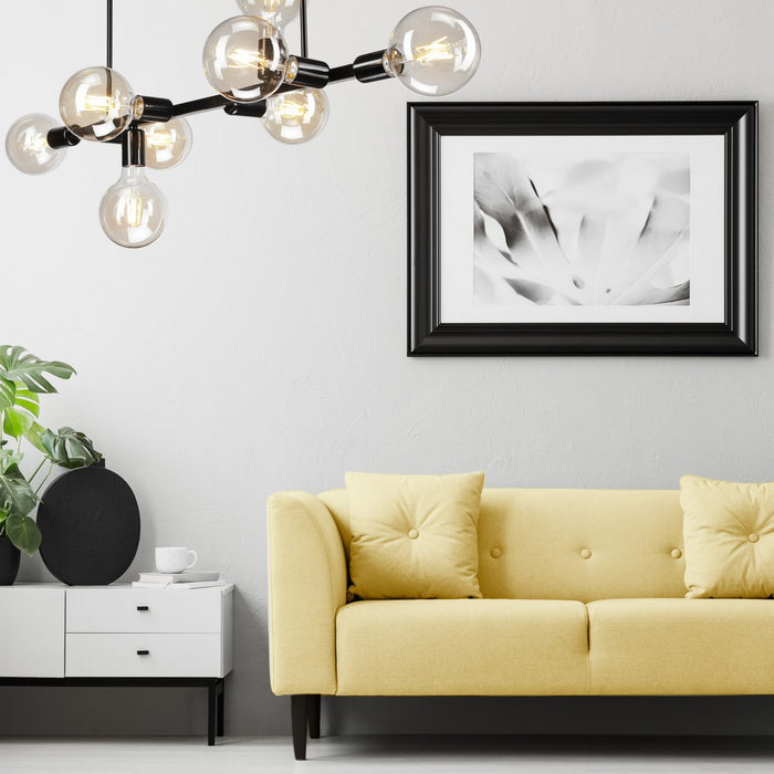 Lampada a Sospensione Astrid, Nero, Acciaio, 93x39x39 cm, Seven Design