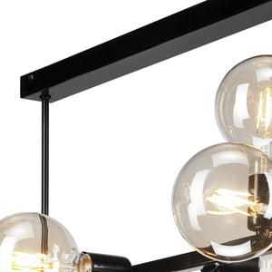 Lampada a Sospensione Astrid, Nero, Acciaio, 93x39x39 cm, Seven Design