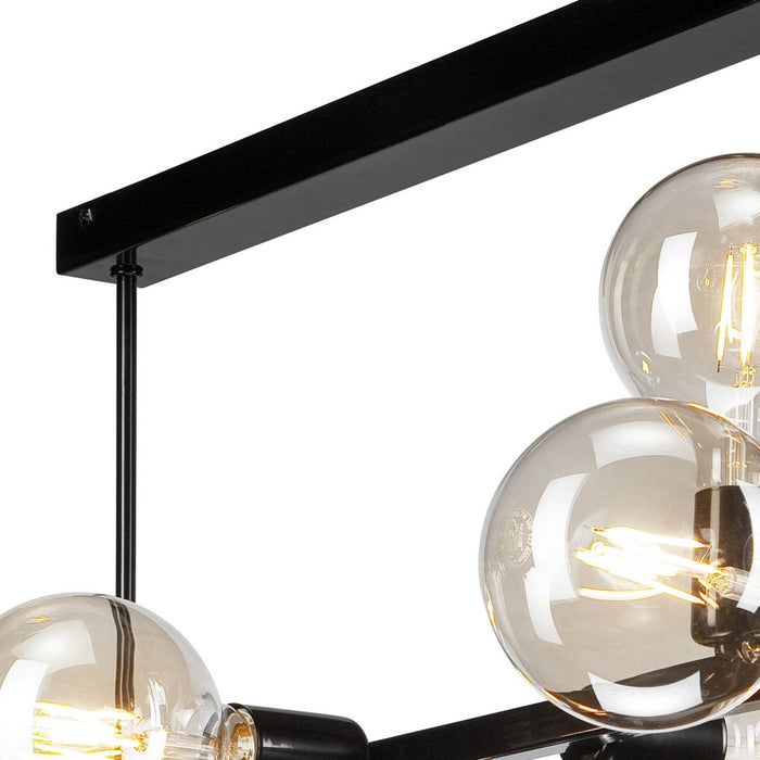 Lampada a Sospensione Astrid, Nero, Acciaio, 93x39x39 cm, Seven Design