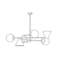 Lampada a Sospensione Astrid, Nero, Acciaio, 93x39x39 cm, Seven Design