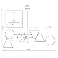 Lampada a Sospensione Astrid, Nero, Acciaio, 93x39x39 cm, Seven Design