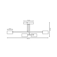 Lampada a Sospensione Diego, Oro, Acciaio, 8x8x100 cm, Seven Design