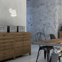 Lampada a Parete Ellie, Bianco, Acciaio, 22x22x24 cm, Seven Design