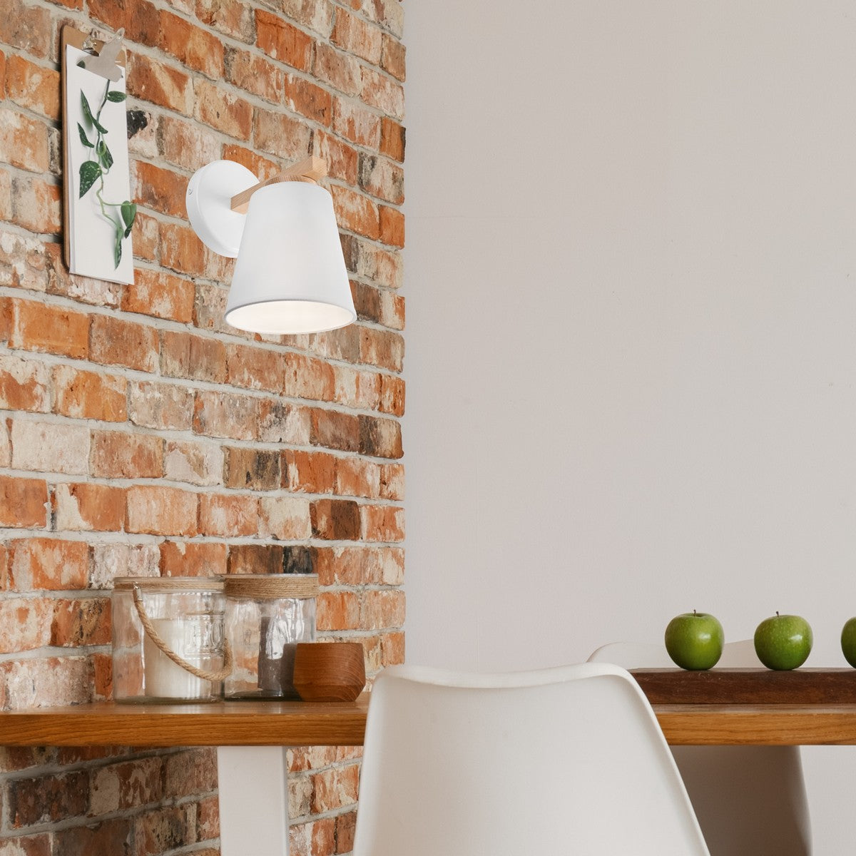 Lampada a Parete Ellie, Bianco, Acciaio, 22x22x24 cm, Seven Design