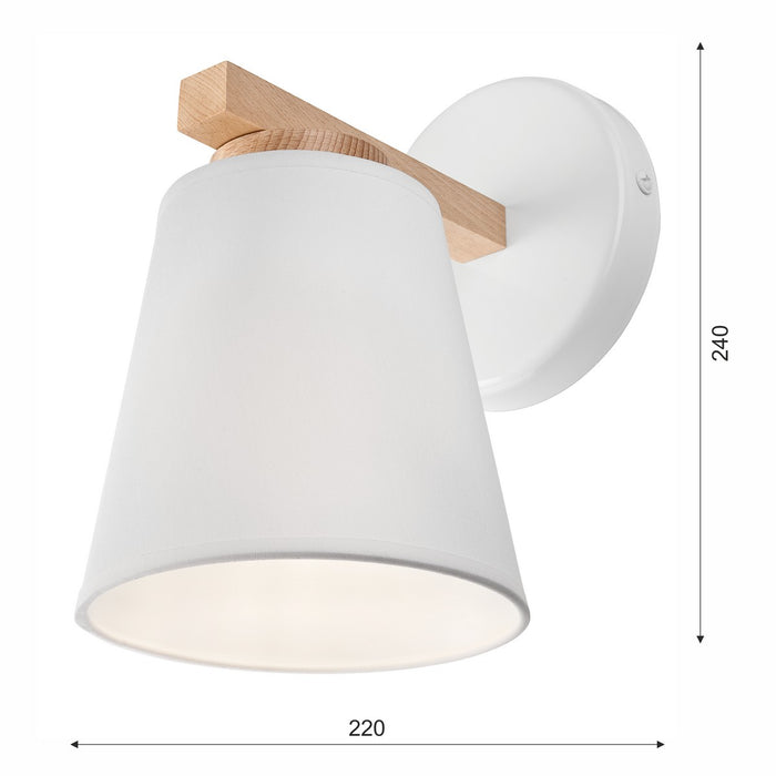 Lampada a Parete Ellie, Bianco, Acciaio, 22x22x24 cm, Seven Design