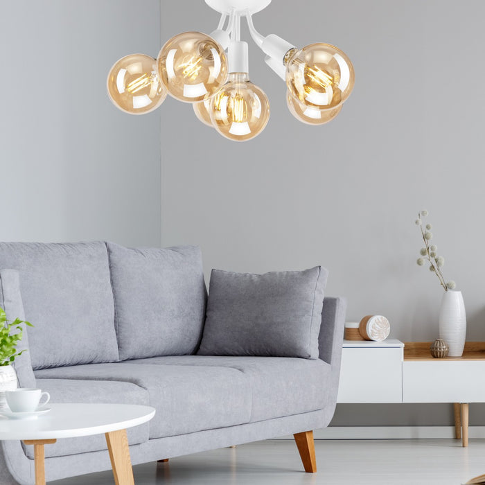 Lampada a Soffitto Viggo, Bianco, Acciaio, 28x28x17 cm, Seven Design