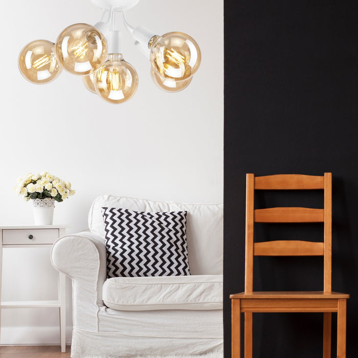 Lampada a Soffitto Viggo, Bianco, Acciaio, 28x28x17 cm, Seven Design