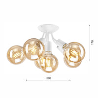 Lampada a Soffitto Viggo, Bianco, Acciaio, 28x28x17 cm, Seven Design