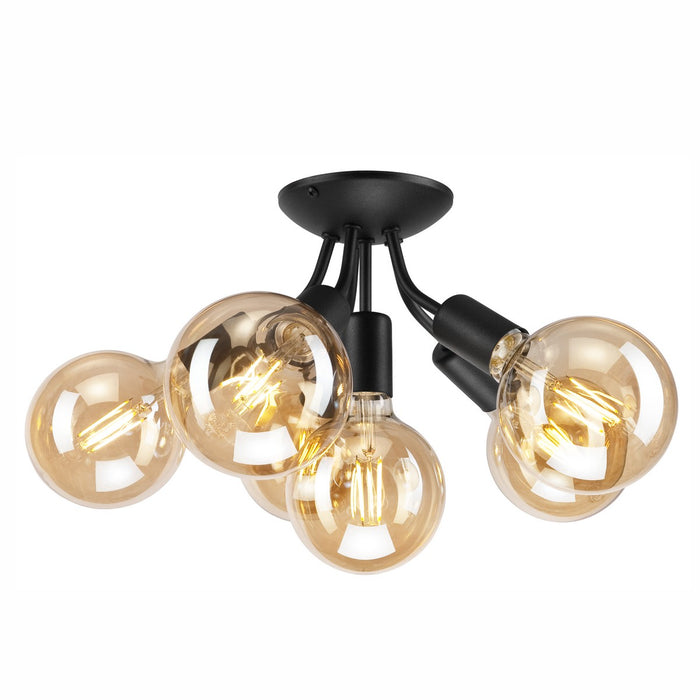 Lampada a Soffitto Viggo, Nero, Acciaio, 28x28x17 cm, Seven Design