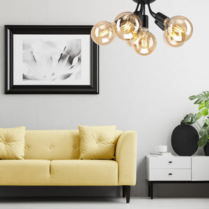 Lampada a Soffitto Viggo, Nero, Acciaio, 28x28x17 cm, Seven Design