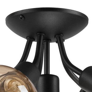 Lampada a Soffitto Viggo, Nero, Acciaio, 28x28x17 cm, Seven Design