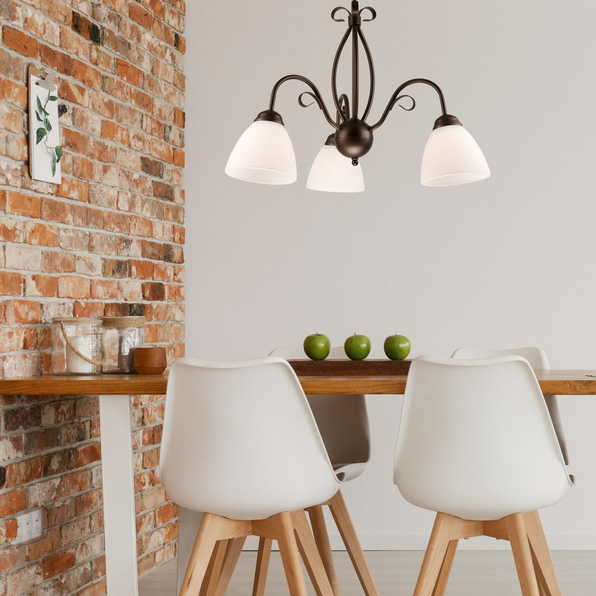 Lampada a Sospensione Adelle, Marrone, Acciaio, 50x50x67 cm, Seven Design