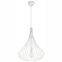 Lampada a Sospensione Balerina, Bianco, Acciaio, 38x38x90 cm, Seven Design