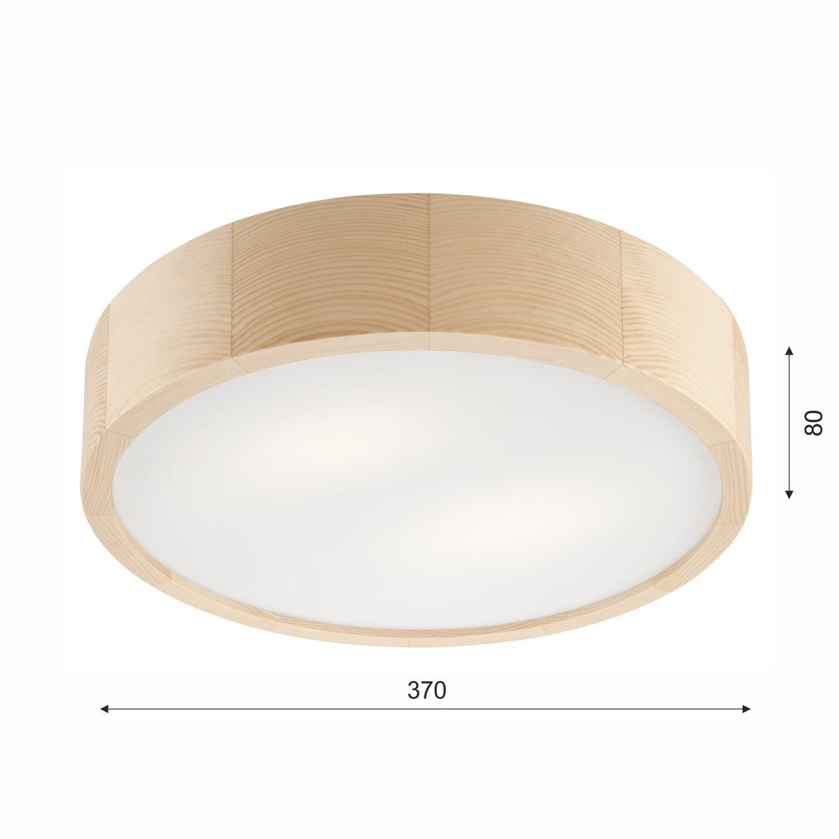 Lampada a Soffitto Eveline 2, Marrone, Legno, 37x37x8 cm, Seven Design