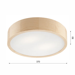 Lampada a Soffitto Eveline 2, Marrone, Legno, 37x37x8 cm, Seven Design