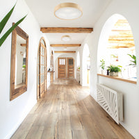 Lampada a Soffitto Eveline 4, Marrone, Legno, 47x47x8 cm, Seven Design