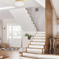 Lampada a Soffitto Eveline 4, Marrone, Legno, 47x47x8 cm, Seven Design