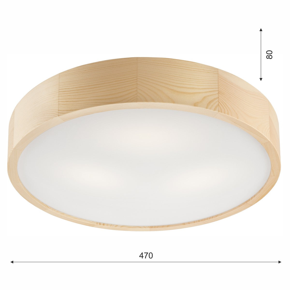 Lampada a Soffitto Eveline 4, Marrone, Legno, 47x47x8 cm, Seven Design
