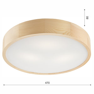 Lampada a Soffitto Eveline 4, Marrone, Legno, 47x47x8 cm, Seven Design