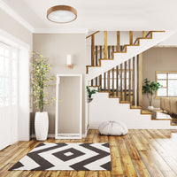 Lampada a Soffitto Eveline 5, Marrone, Legno, 47x47x8 cm, Seven Design