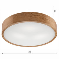 Lampada a Soffitto Eveline 5, Marrone, Legno, 47x47x8 cm, Seven Design