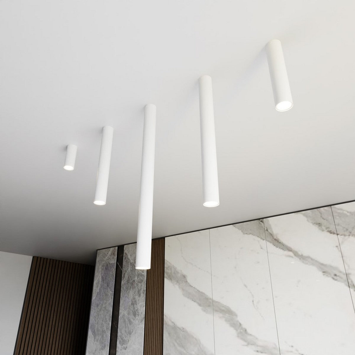 Lampada a Soffitto Dante, Bianco, Acciaio, 36x36x8 cm, Seven Design