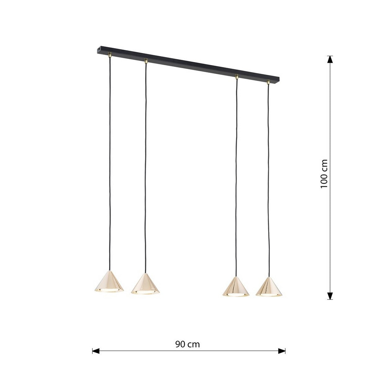 Lampada a Soffitto Vivian, Marrone, Plastica, 35x35x13 cm, Seven Design