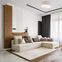 Lampada a Soffitto Vivian, Beige, Plastica, 45x45x13 cm, Seven Design