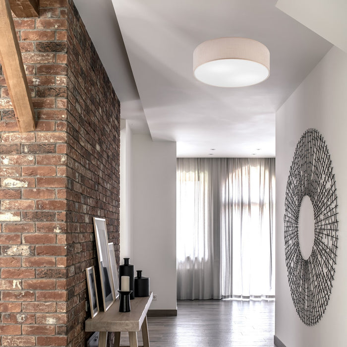 Lampada a Soffitto Vivian, Beige, Plastica, 45x45x13 cm, Seven Design