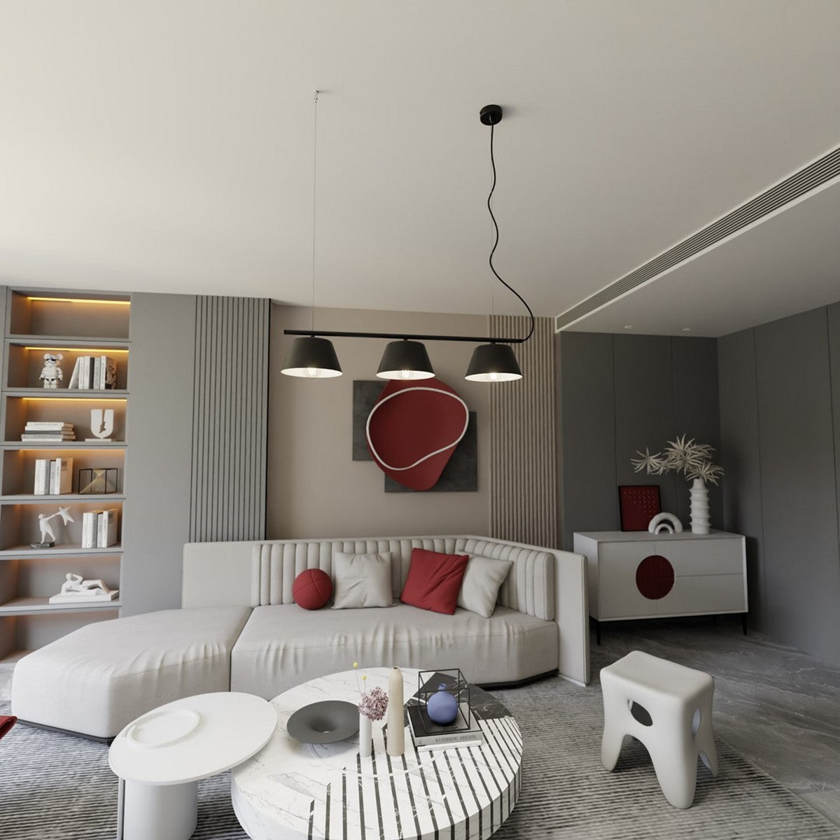 Lampada a Soffitto Vivian, Nero, Plastica, 45x45x13 cm, Seven Design