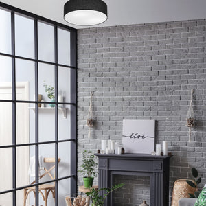 Lampada a Soffitto Vivian, Nero, Plastica, 45x45x13 cm, Seven Design