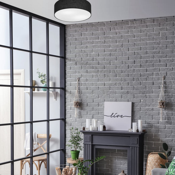 Lampada a Soffitto Vivian, Nero, Plastica, 45x45x13 cm, Seven Design