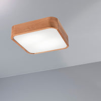 Lampada a Soffitto Gaspar, Marrone, Legno, 35x35x8 cm, Seven Design