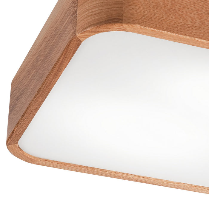 Lampada a Soffitto Gaspar, Marrone, Legno, 35x35x8 cm, Seven Design