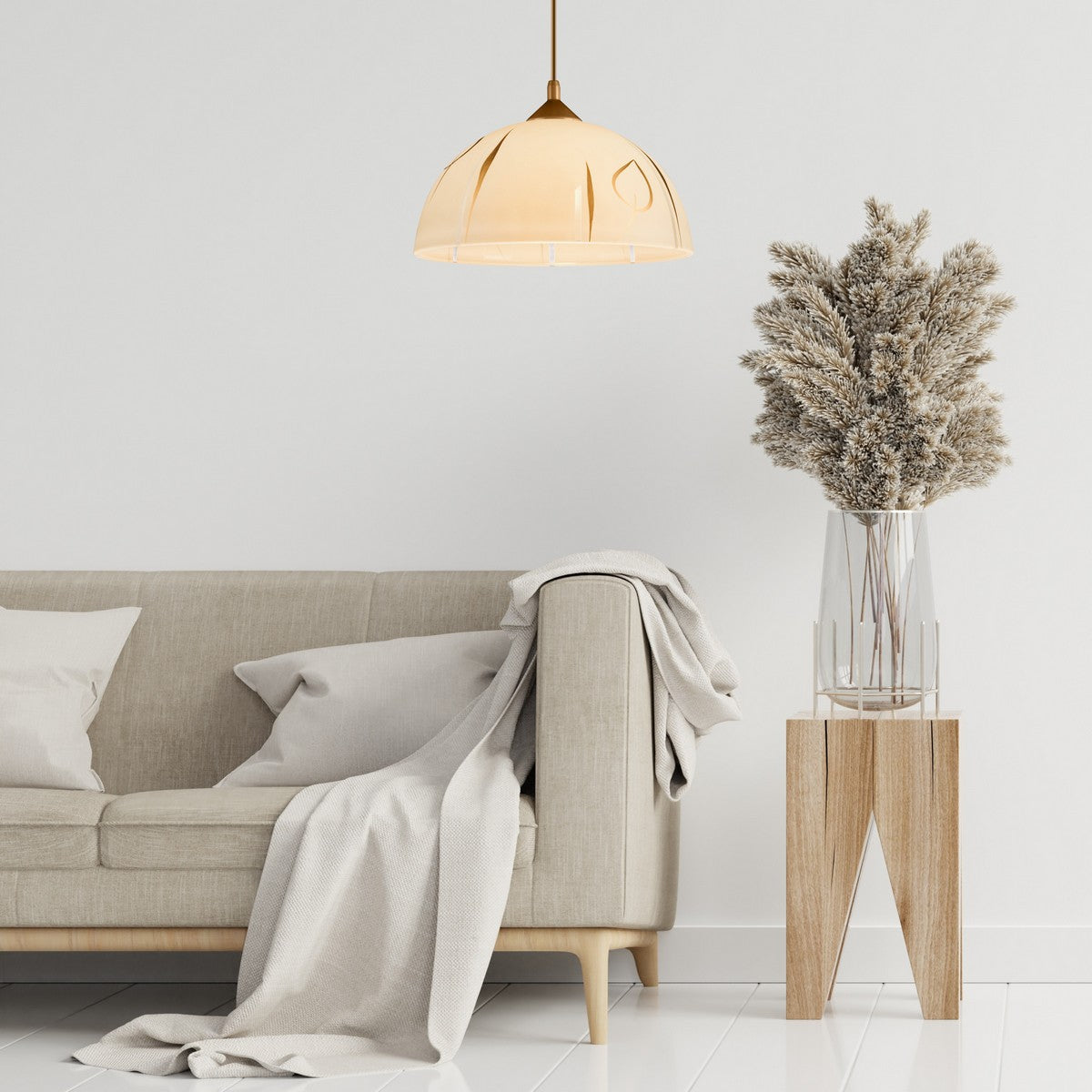 Lampada a Sospensione Marcy 3, Oro, Vetro, 30x30x70 cm, Seven Design