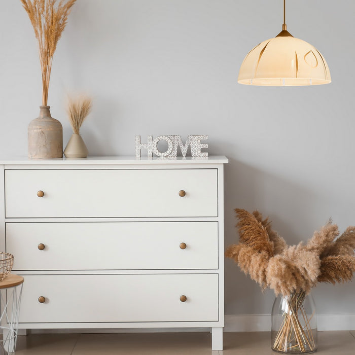 Lampada a Sospensione Marcy 3, Oro, Vetro, 30x30x70 cm, Seven Design