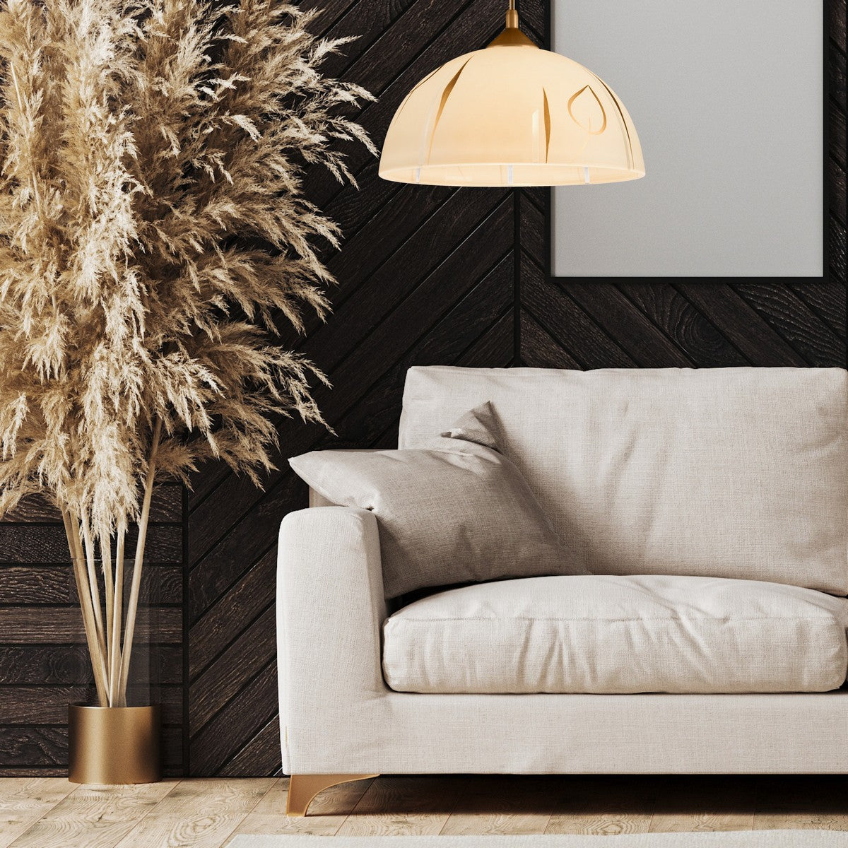 Lampada a Sospensione Marcy 3, Oro, Vetro, 30x30x70 cm, Seven Design