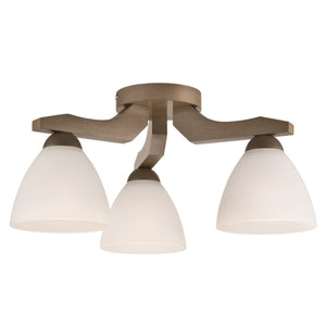 Lampada a Soffitto Adriano, Marrone, Acciaio, 36x36x21 cm, Seven Design